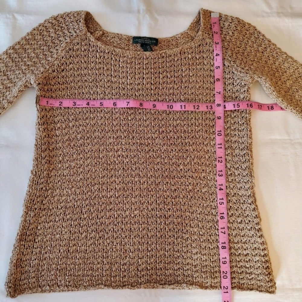 LRL Lauren Jean Co Sweater Womens Small Boat Neck Capsule Neutral Linen Cotton S - Picture 7 of 11